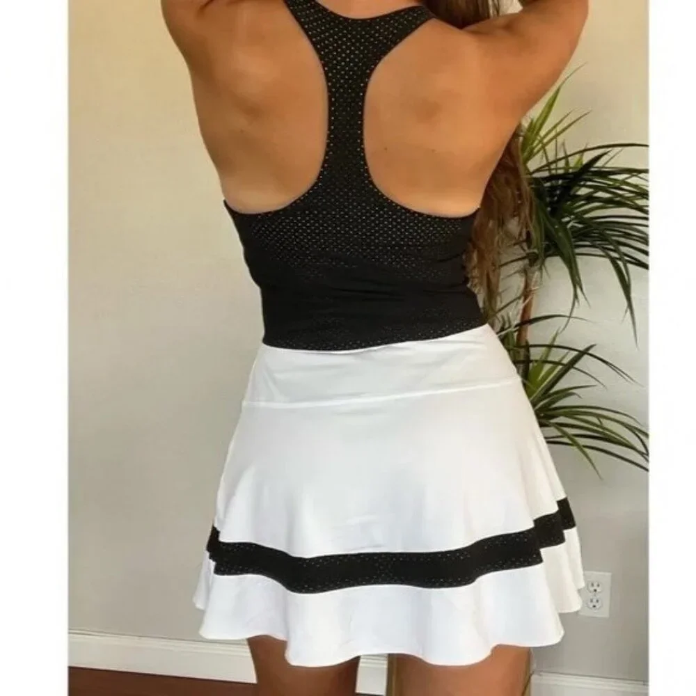 Nwt Nike Maria Sharapova Tennis Dress w/ Bra white black skirt M Medium